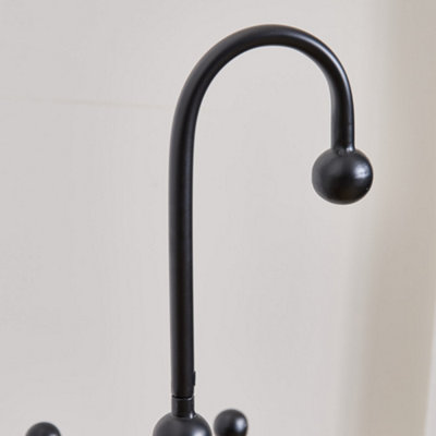 Vintage Style Matte Black Metal Large Ornate Scrolled Freestanding Umbrella Stand - 3