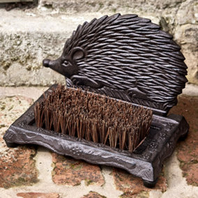 Vintage Style Ornate Cast Iron Hedgehog Boot Brush