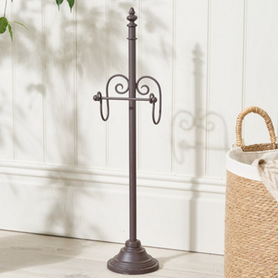 Vintage Style Ornate Scrolled Antique Toilet Paper Holder Freestanding Bathroom Toilet Roll Holder - 3