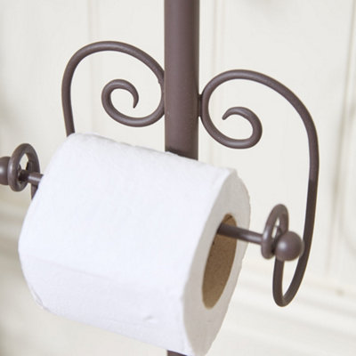 Vintage Style Ornate Scrolled Antique Toilet Paper Holder Freestanding Bathroom Toilet Roll Holder - 4