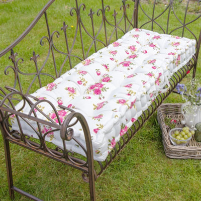 Vintage Style Pink Floral Reversible Indoor Hallway Furniture Bench Chair Seat Pad Cushion