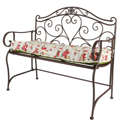 Vintage Style Pink Floral Reversible Indoor Hallway Furniture Chair Pad Bench Seat Pad Cushion