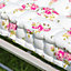 Vintage Style Pink Floral Reversible Outdoor Garden Furniture Bench Cushion