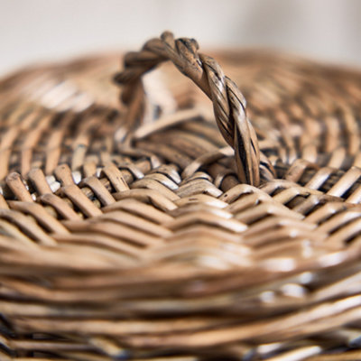 Vintage Style Round Wicker Toilet Roll Storage Basket - 5