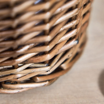 Vintage Style Round Wicker Toilet Roll Storage Basket - 6