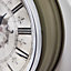 Vintage Style Sage Green Distressed Effect Iron Wall Clock Analogue Roman Kitchen Hallway Living Room Decorative Clock