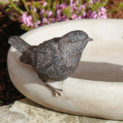 Vintage Style Stone Bird Bath Garden Water Drinking Bird Bowl - 3