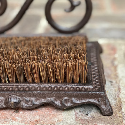 Vintage Style Swirl Cast Iron Boot Brush & Shoe Scraper - 1