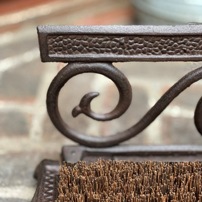 Vintage Style Swirl Cast Iron Boot Brush & Shoe Scraper - 3