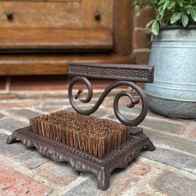 Vintage Style Swirl Cast Iron Boot Brush & Shoe Scraper - 4