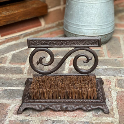 Vintage Style Swirl Cast Iron Boot Brush & Shoe Scraper - 6