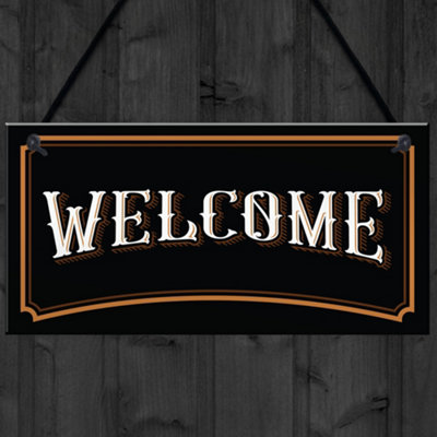 Vintage Style WELCOME Sign Home Decor Bar Home Bar Shop Sign Front Door ...