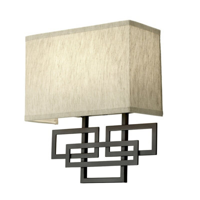 Vintage Twin Wall Light with Opaque Glass Shades in Oil Rubbed Bronze Finish