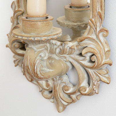 Wood wall store sconce candle holder