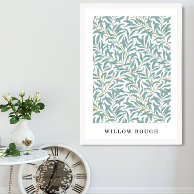 Vintage William Morris Green and Yellow Willow Pattern  / White Frame / SIZE: A2