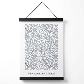Vintage William Morris Grey Willow Pattern Medium Poster with Black Hanger
