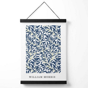 Vintage William Morris Navy Willow Pattern Medium Poster with Black Hanger