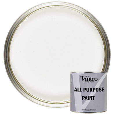 Vintro All Purpose Paint White Multi-Surface Paint Flat Matt Finish Interior & Exterior 250ml