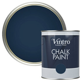 Vintro Blacky/Blue Chalk Paint/Furniture Paint Matt Finish 1 Litre (Nightfall)