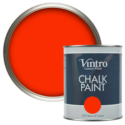 Vintro Bright Red Chalk Paint/Furniture Paint Matt Finish 1 Litre (Racing Red)