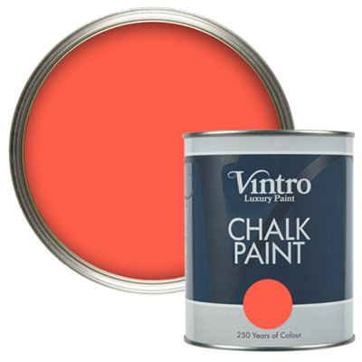 Vintro Coral Red Chalk Paint/Furniture Paint Matt Finish 1 Litre (Matisse Coral)