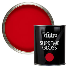 Vintro Crimson Red Gloss 1L Walls, Ceilings, Metal & Wood (Dantes Dream)