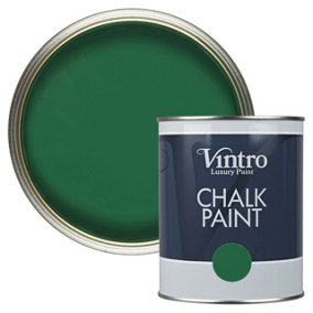 Vintro Dark Green Chalk Paint/Furniture Paint Matt Finish 1 Litre (Brooklands)