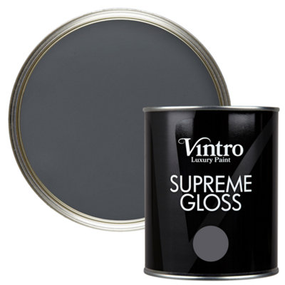 Vintro Dark Grey Gloss 1L Walls, Ceilings, Metal & Wood (Wigeon Grey)