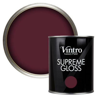 Vintro Dark Purple Gloss Paint 1L Walls, Ceilings, Metal & Wood (Sweet Damson)