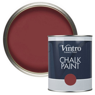 Vintro Deep Red Chalk Paint/Furniture Paint Matt Finish 1 Litre (Mulberry)