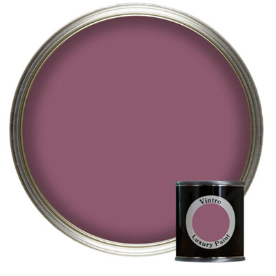 Vintro Luxury Matt Emulsion Aubergine, Multi Surface Paint for Walls, Ceilings & Wood- 125ml (Old Mauve)