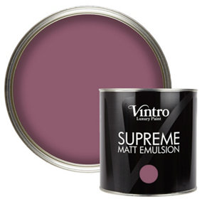 Vintro Luxury Matt Emulsion Aubergine Multi Surface Paint for Walls, Ceilings, Wood, Metal - 2.5L (Old Mauve)