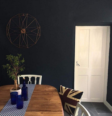Vintro Luxury Matt Emulsion Black/Blue, Smooth Chalky Finish, Multi Surface Paint - Walls, Ceilings, Wood, Metal - 1L (Nightfall)