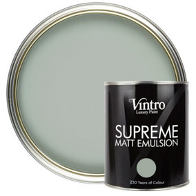 Vintro Luxury Matt Emulsion Blue-Green, Smooth Chalky Finish, Multi Surface Paint for Walls, Ceilings, Wood, Metal - 1L (Duck Egg)