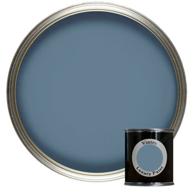 Vintro Luxury Matt Emulsion Blue, Multi Surface Paint for Walls, Ceilings & Wood- 125ml (Chiswick House)