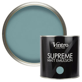 Vintro Luxury Matt Emulsion Blue Multi Surface Paint for Walls, Ceilings, Wood, Metal - 2.5L (Casper)