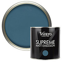 Vintro Luxury Matt Emulsion Blue, Multi Surface Paint for Walls, Ceilings, Wood, Metal - 2.5L (French Navy)