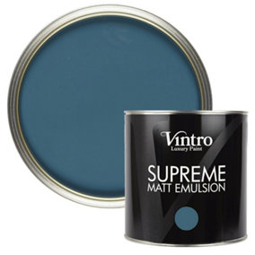 Vintro Luxury Matt Emulsion Blue, Multi Surface Paint for Walls, Ceilings, Wood, Metal - 2.5L (French Navy)