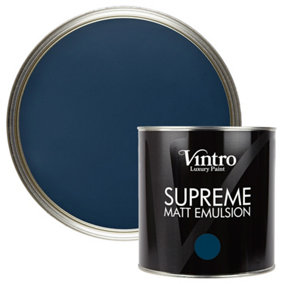 Vintro Luxury Matt Emulsion Blue Multi Surface Paint for Walls, Ceilings, Wood, Metal - 2.5L (Picasso Blue)