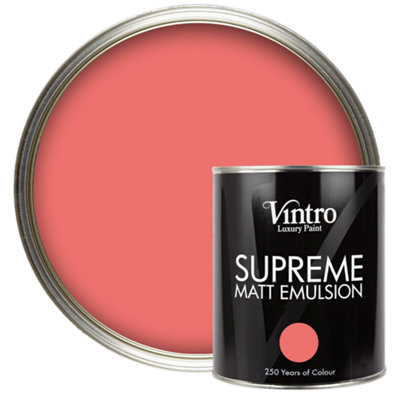 Vintro Luxury Matt Emulsion Blush Pink, Multi Surface Paint for Walls, Ceilings, Wood, Metal - 1L (Marilyn's Blush)