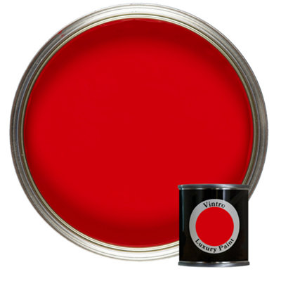 Vintro Luxury Matt Emulsion Bright Red, Multi Surface Paint for Walls, Ceilings & Wood- 125ml (Valentine)