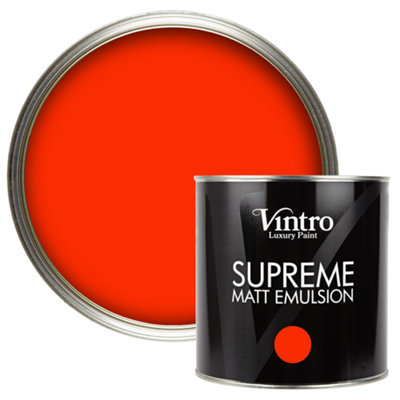 Vintro Luxury Matt Emulsion Bright Red Multi Surface Paint for Walls, Ceilings, Wood, Metal - 2.5L (Racing Red)