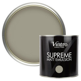 Vintro Luxury Matt Emulsion Brown Multi Surface Paint for Walls, Ceilings, Wood, Metal - 2.5L (Stonebreaker)