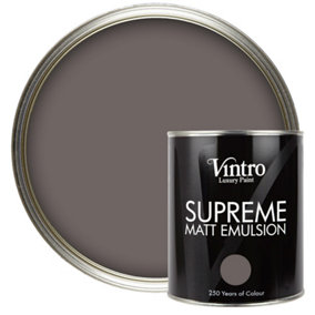 Vintro Luxury Matt Emulsion Brown Smooth Chalky Finish, Multi Surface Paint - Walls, Ceilings, Wood, Metal - 1L (Fresco)