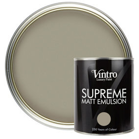 Vintro Luxury Matt Emulsion Brown Smooth Chalky Finish, Multi Surface Paint - Walls, Ceilings, Wood, Metal - 1L (Stonebreaker)