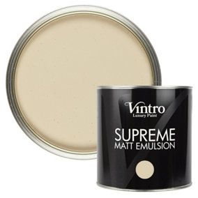 Vintro Luxury Matt Emulsion Caramel, Multi Surface Paint for Walls, Ceilings, Wood, Metal - 2.5L (Old Lace)