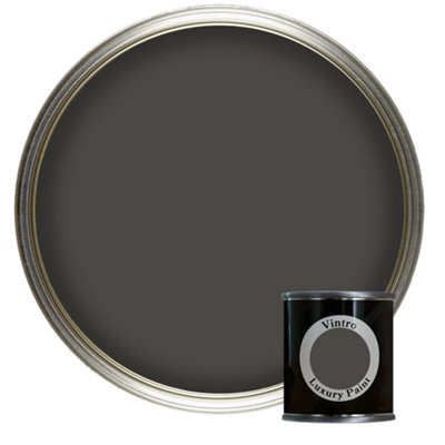 Vintro Luxury Matt Emulsion Charcoal Grey, Multi Surface Paint for Walls, Ceilings & Wood- 125ml (Midnight)