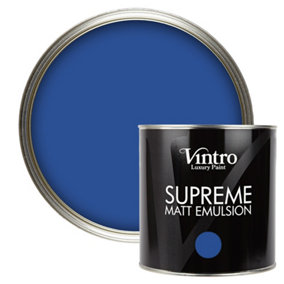 Vintro Luxury Matt Emulsion Cobalt Blue Multi Surface Paint for Walls, Ceilings, Wood, Metal - 2.5L (Cobalt)