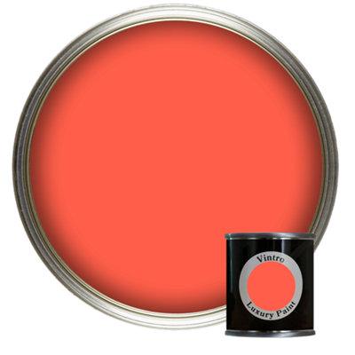 Vintro Luxury Matt Emulsion Coral Red, Multi Surface Paint for Walls, Ceilings & Wood- 125ml (Matisse Coral)