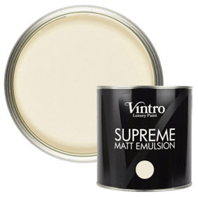Vintro Luxury Matt Emulsion Cream Multi Surface Paint for Walls, Ceilings, Wood, Metal - 2.5L (Buckingham)